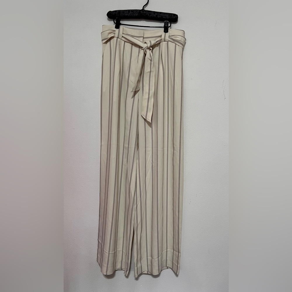 H&M pinstripe wide leg dress pants size 10
